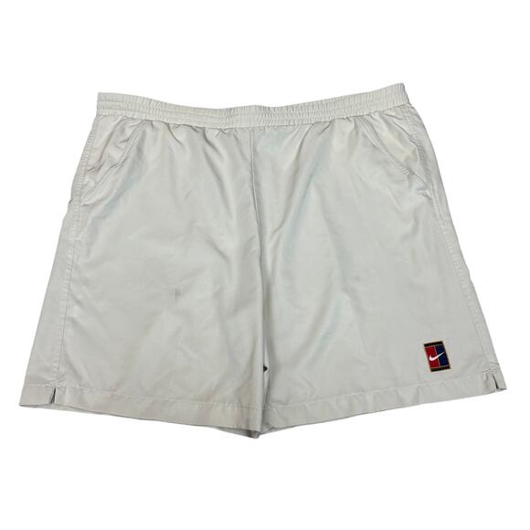 VTG 90s Nike Tennis Shorts Court Classic Patch Men's M Pleated Agassi Sampras - Picture 1 of 15
